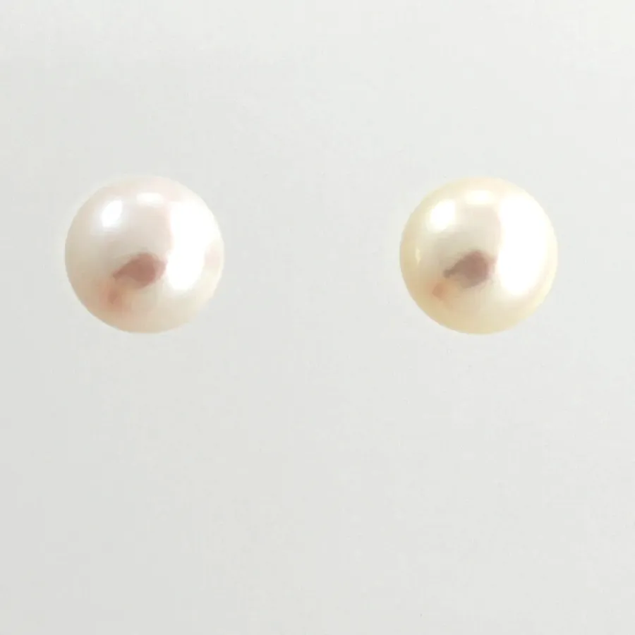 10mm Freshwater White Pearl Studs by Sharon Teaman
