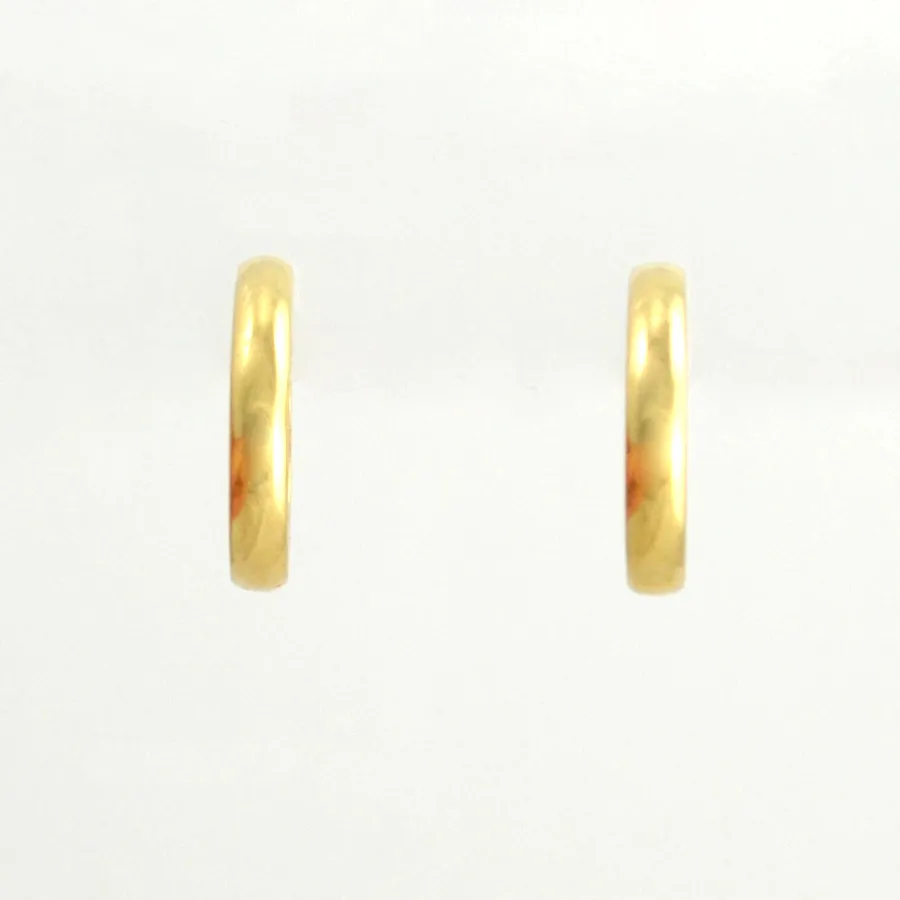 14.0 Millimeter 14kt Yellow Gold Hinged Hoops/Huggies by Sharon Teaman