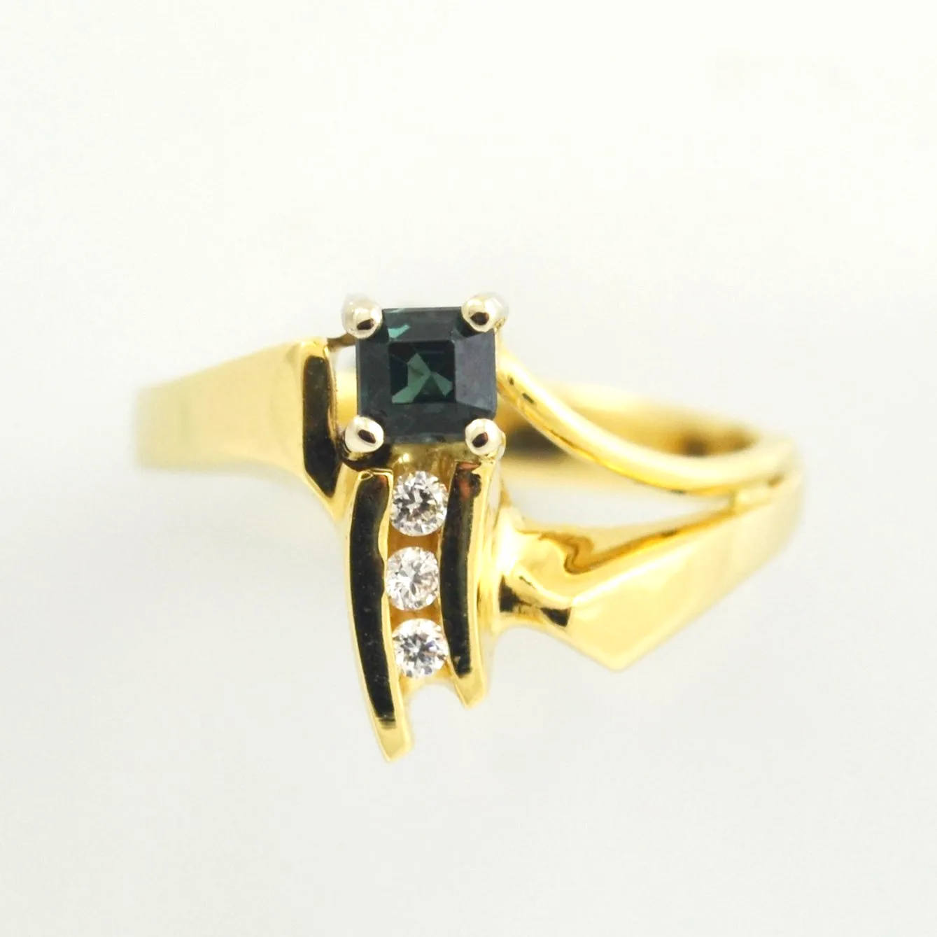14K Alexandrite Square Ring by Sharon Teaman — view 2