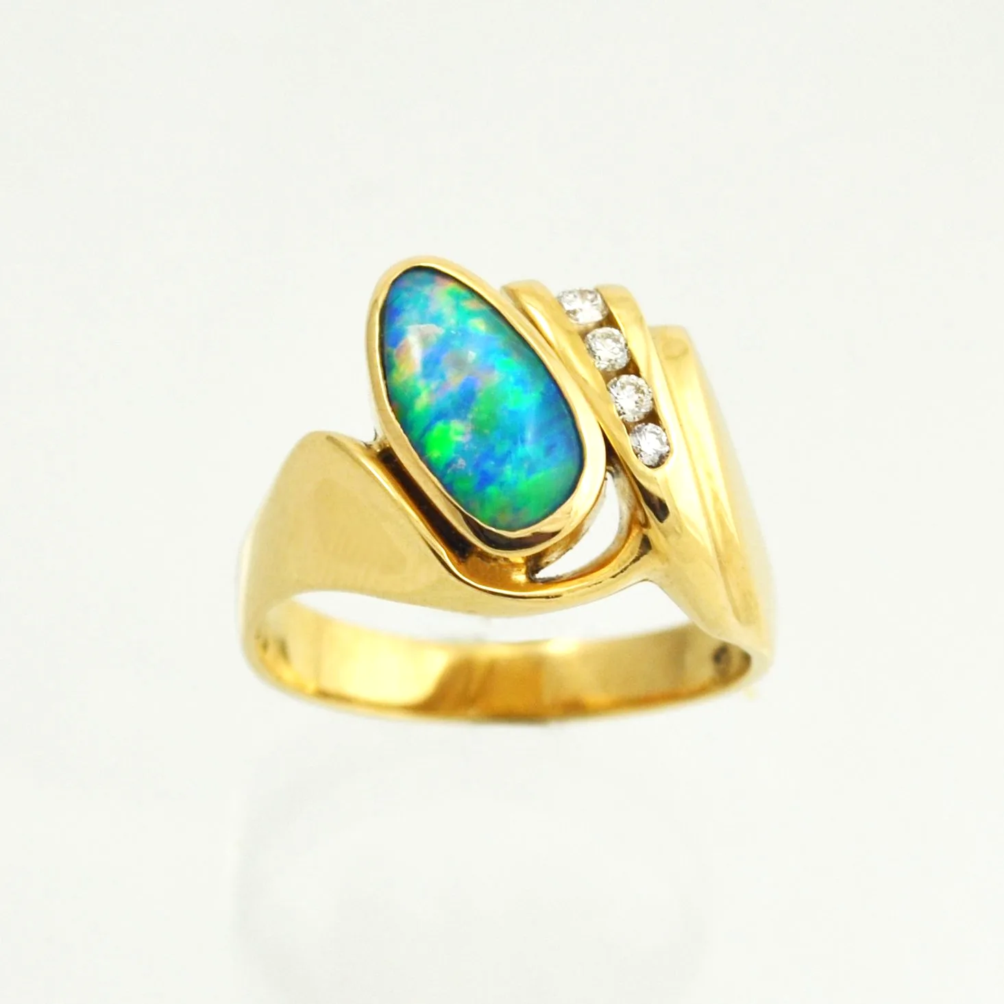 14K Bezel Boulder Opal Ring by Sharon Teaman — view 2