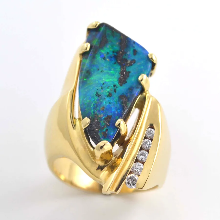 14K Boulder Opal Statement Ring by Sharon Teaman