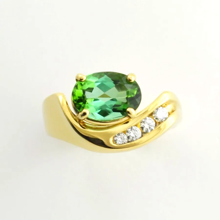 14K Mint Tourmaline Ring by Sharon Teaman