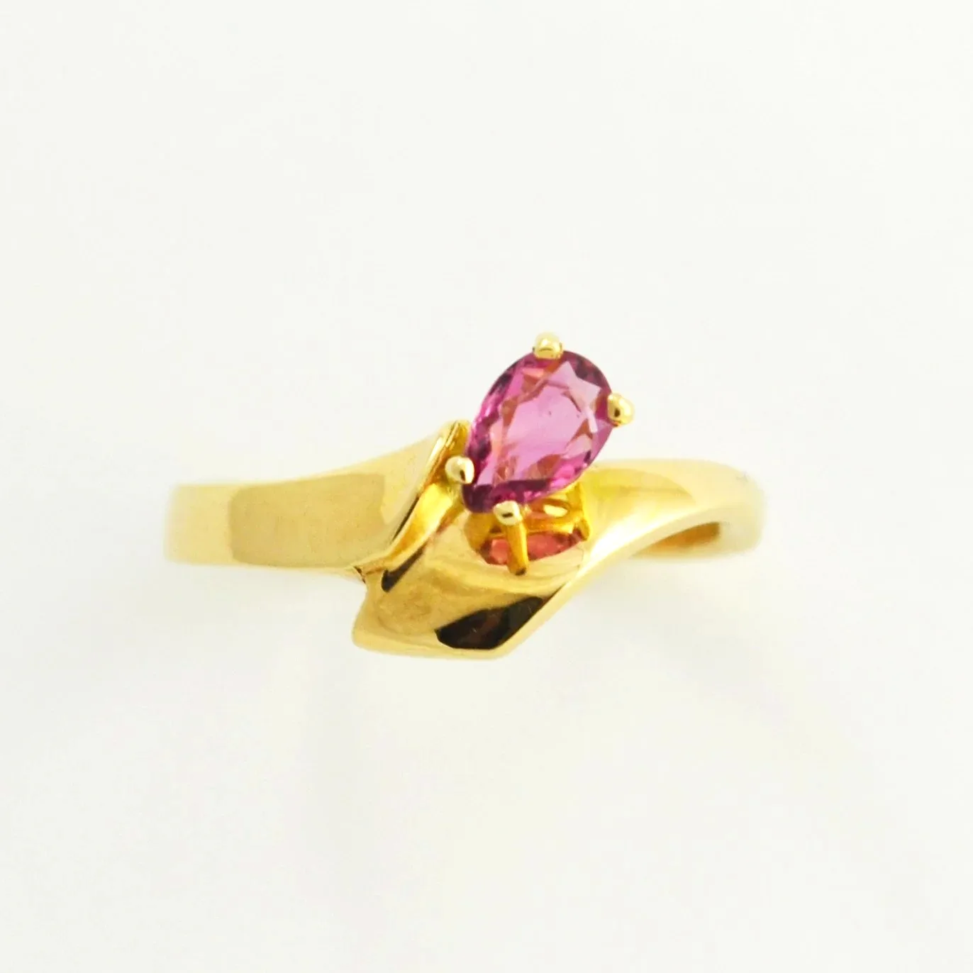 14K Pear Pink Tourmaline Ring by Sharon Teaman — view 2