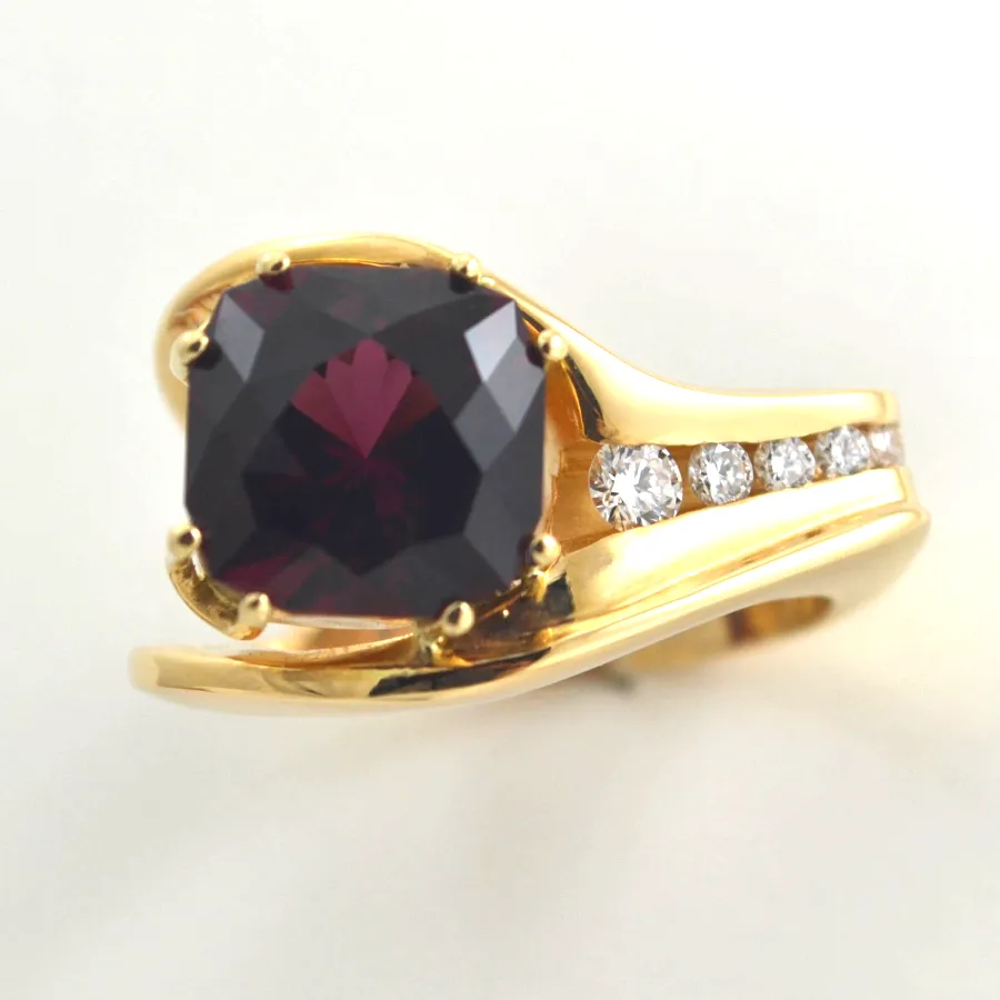 14K Umbalite Rhodolite Garnet Ring by Sharon Teaman