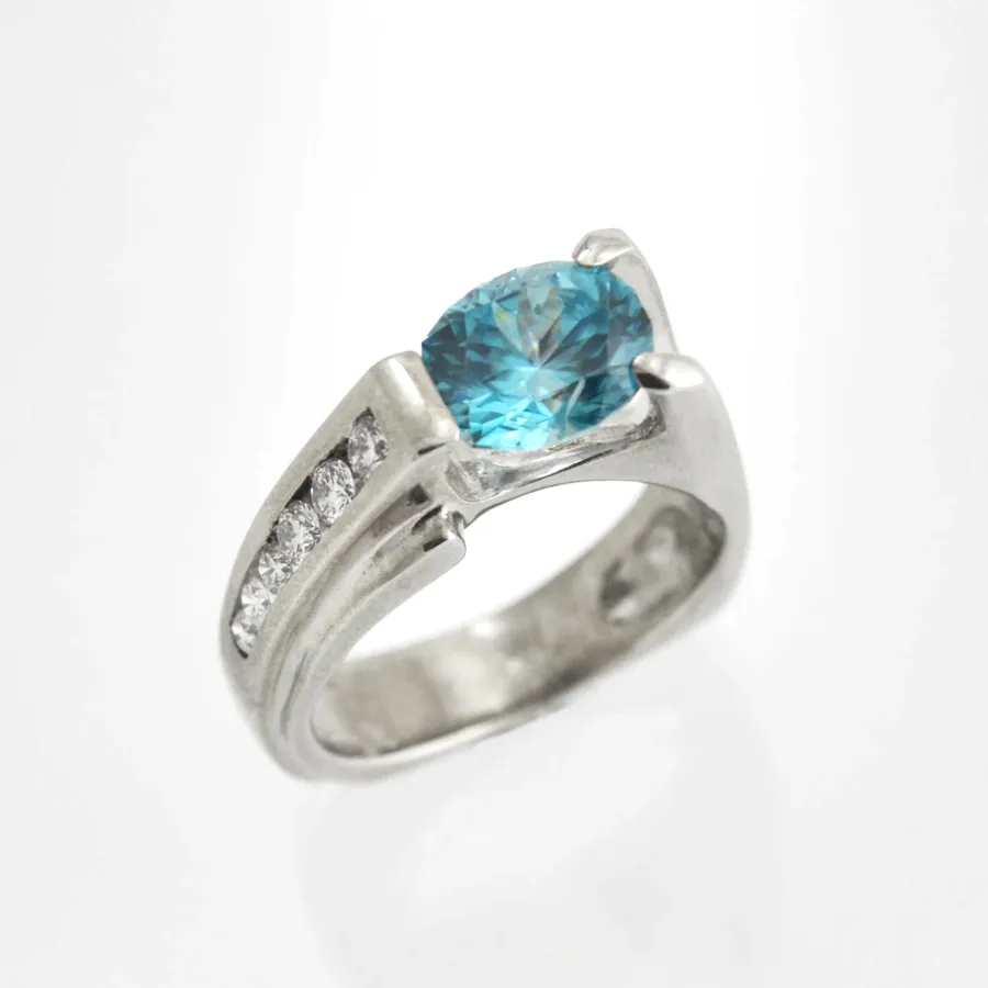 Blue Zircon jewelry by Sharon Teaman