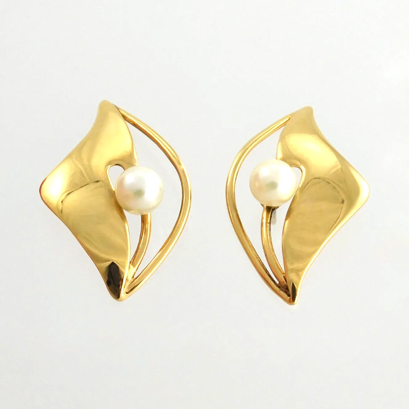 14kt Yellow Earring Jackets by Sharon Teaman — view 1