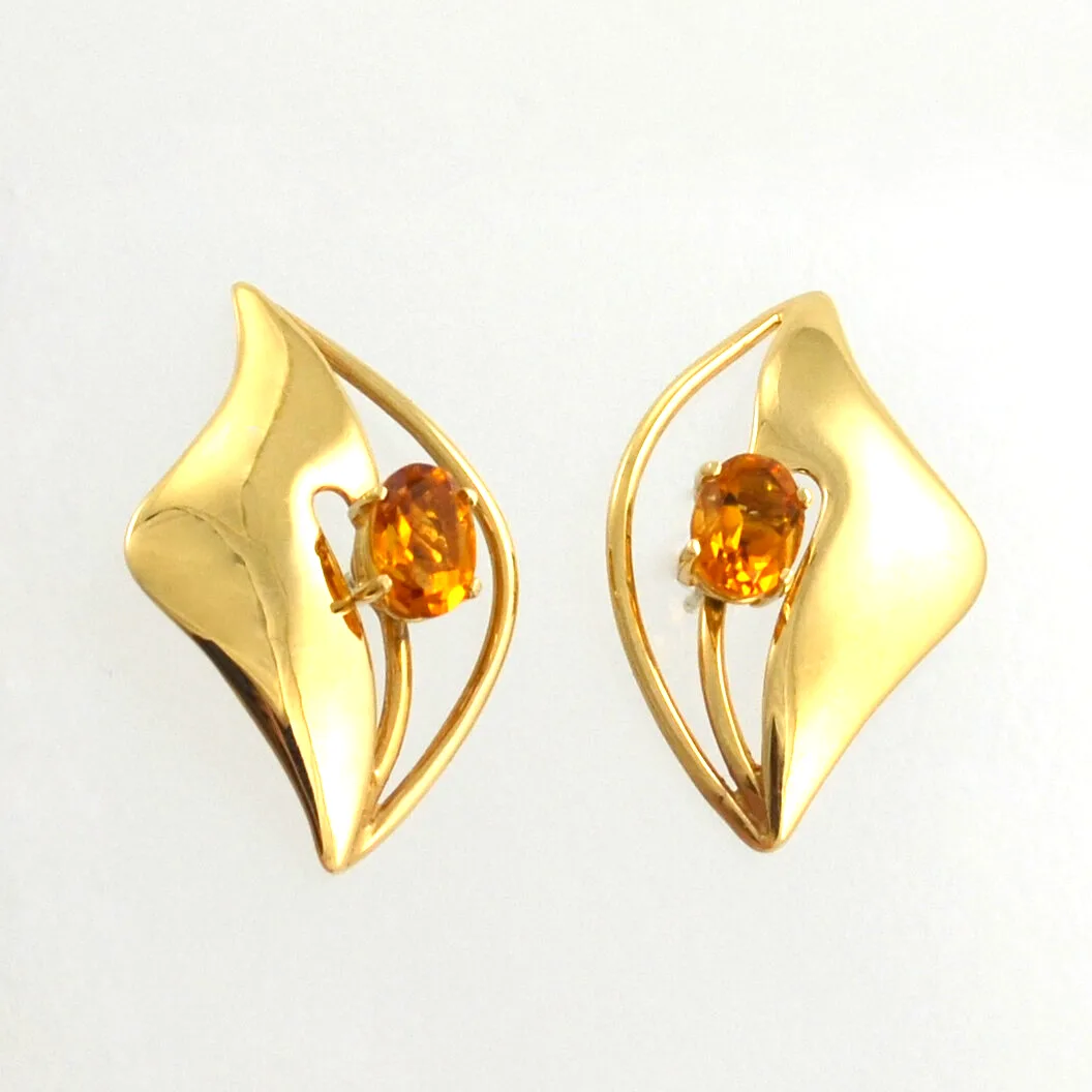 14kt Yellow Earring Jackets by Sharon Teaman — view 2