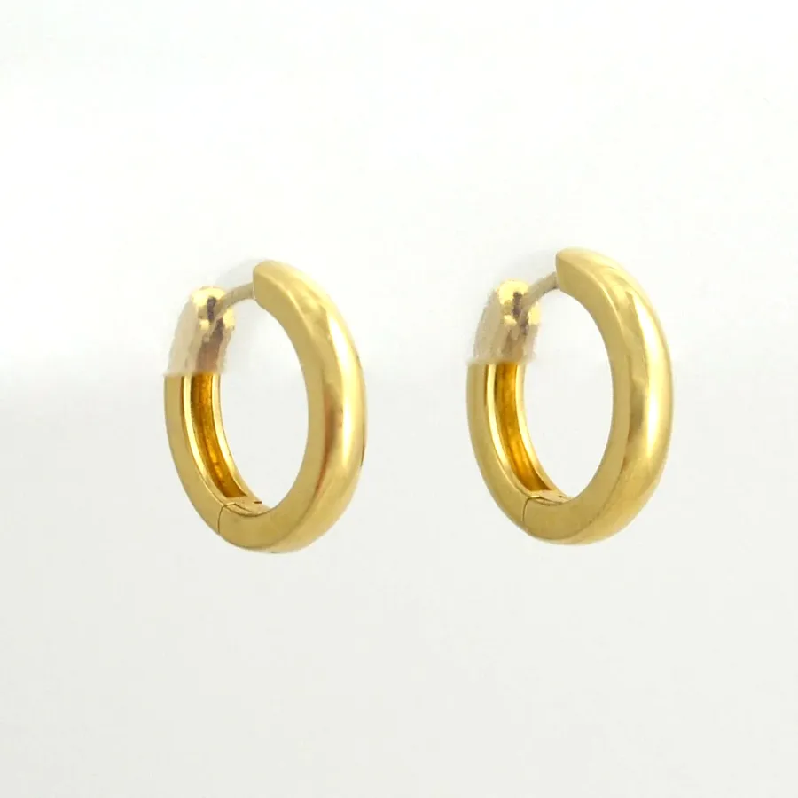 16.0 Millimeter 14kt Yellow Gold Hinged Hoops/Huggies by Sharon Teaman