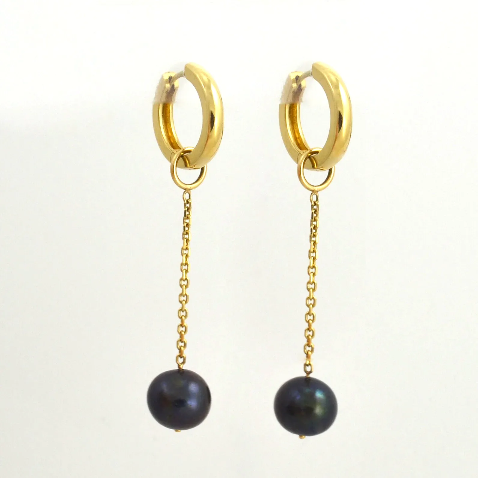 17.50 Millimeter 14kt Yellow Gold Hinged Hoops/Huggies (Size = Diameter of a dime) by Sharon Teaman — view 3