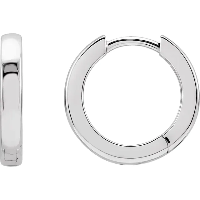 18.0 Millimeter Sterling Silver Hinged Hoops/Huggies ( Size = Slightly larger than Diameter of a dime) by Sharon Teaman — view 1