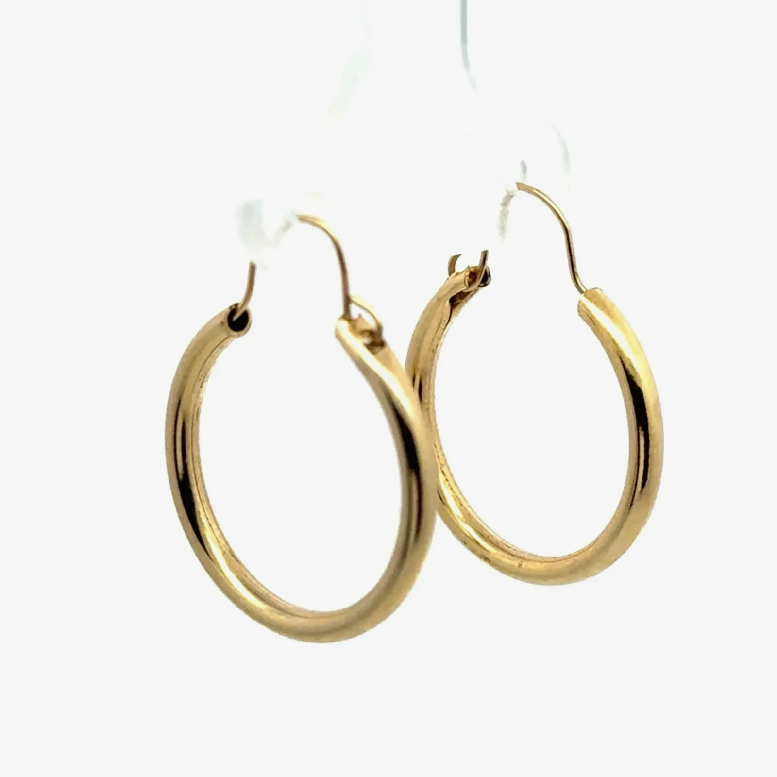 19.6mm 14kt Yellow Gold Hoops by Sharon Teaman — view 2