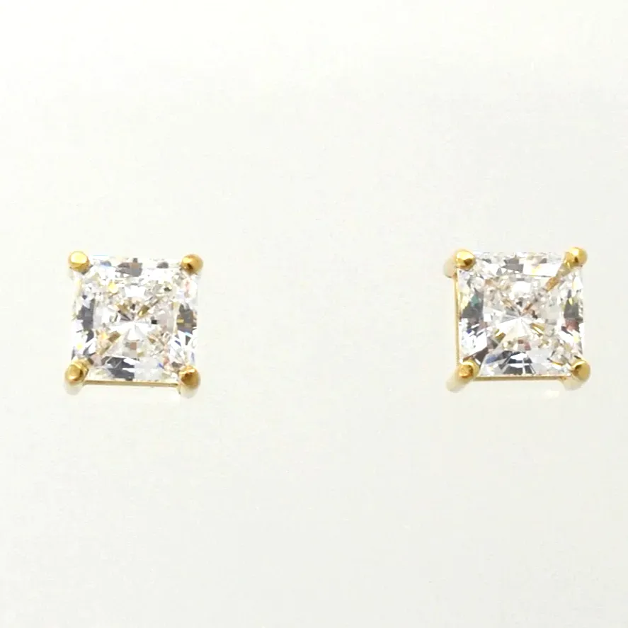 6mm Square L'Annyte Studs Diamond Simulant by Sharon Teaman