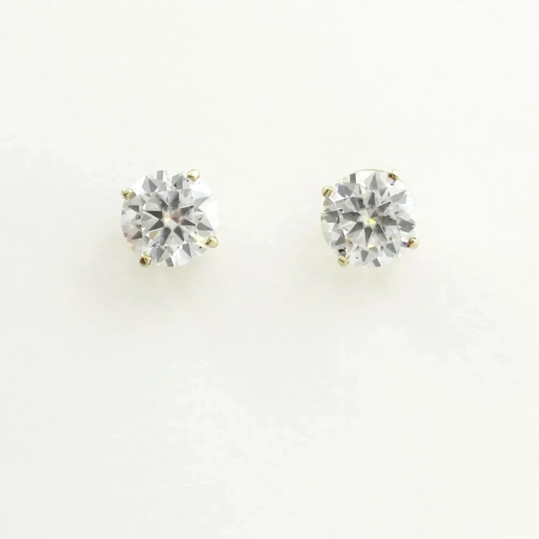 8mm Moissanite Studs (2 carat Diamond size each) by Sharon Teaman — view 1