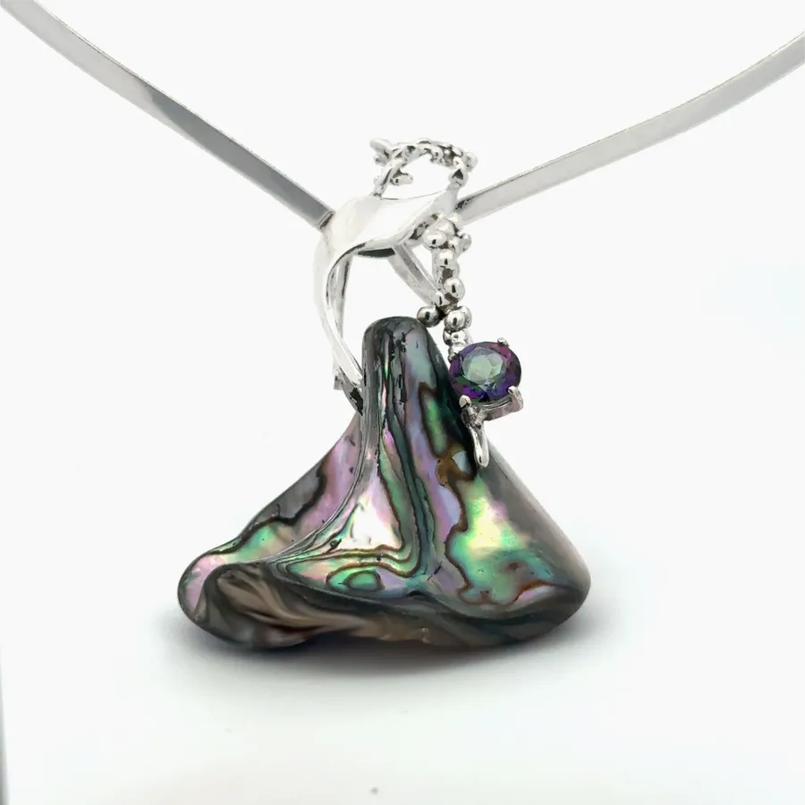 Abalone Shell with Mystic Topaz by Sharon Teaman