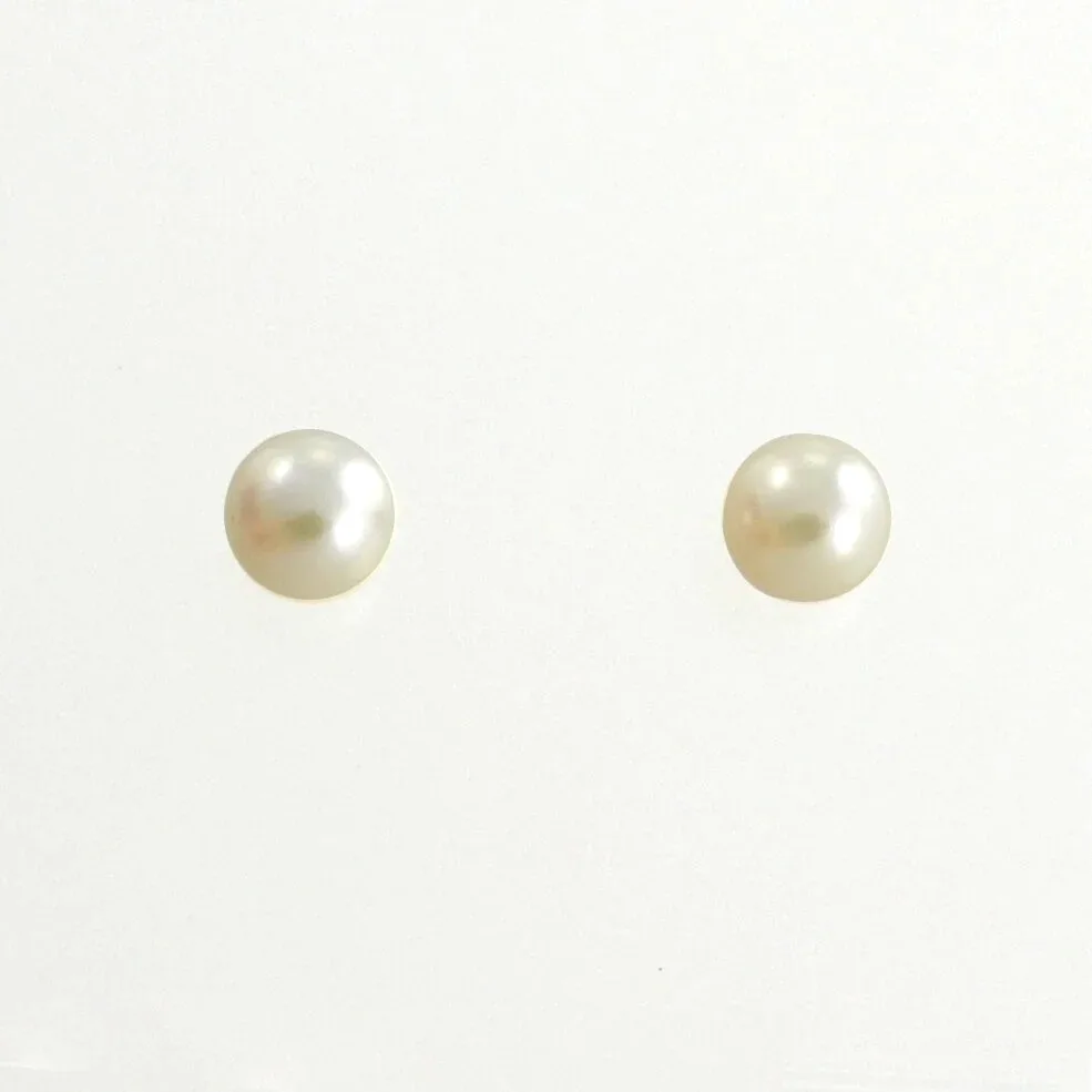 Akoya 6.5mm Cultured Pearl Studs by Sharon Teaman — view 1