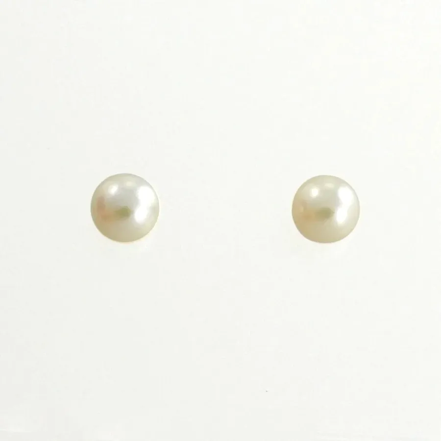 Akoya 6.5mm Cultured Pearl Studs by Sharon Teaman