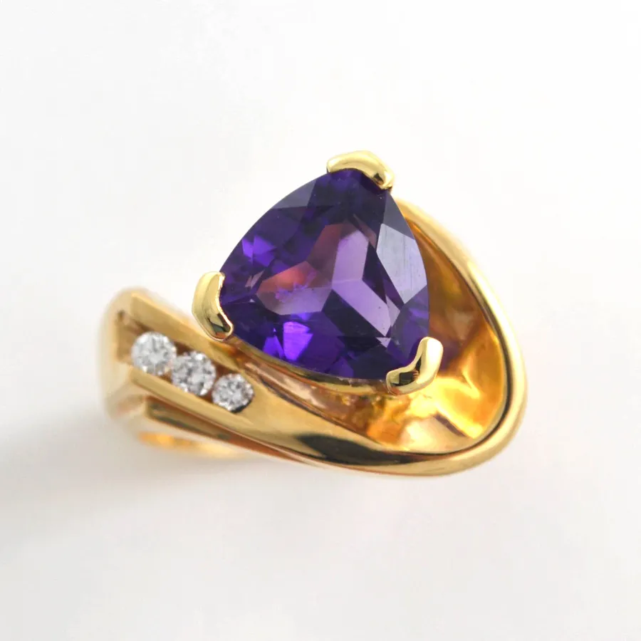 Ally Trillion Amethyst Ring by Sharon Teaman