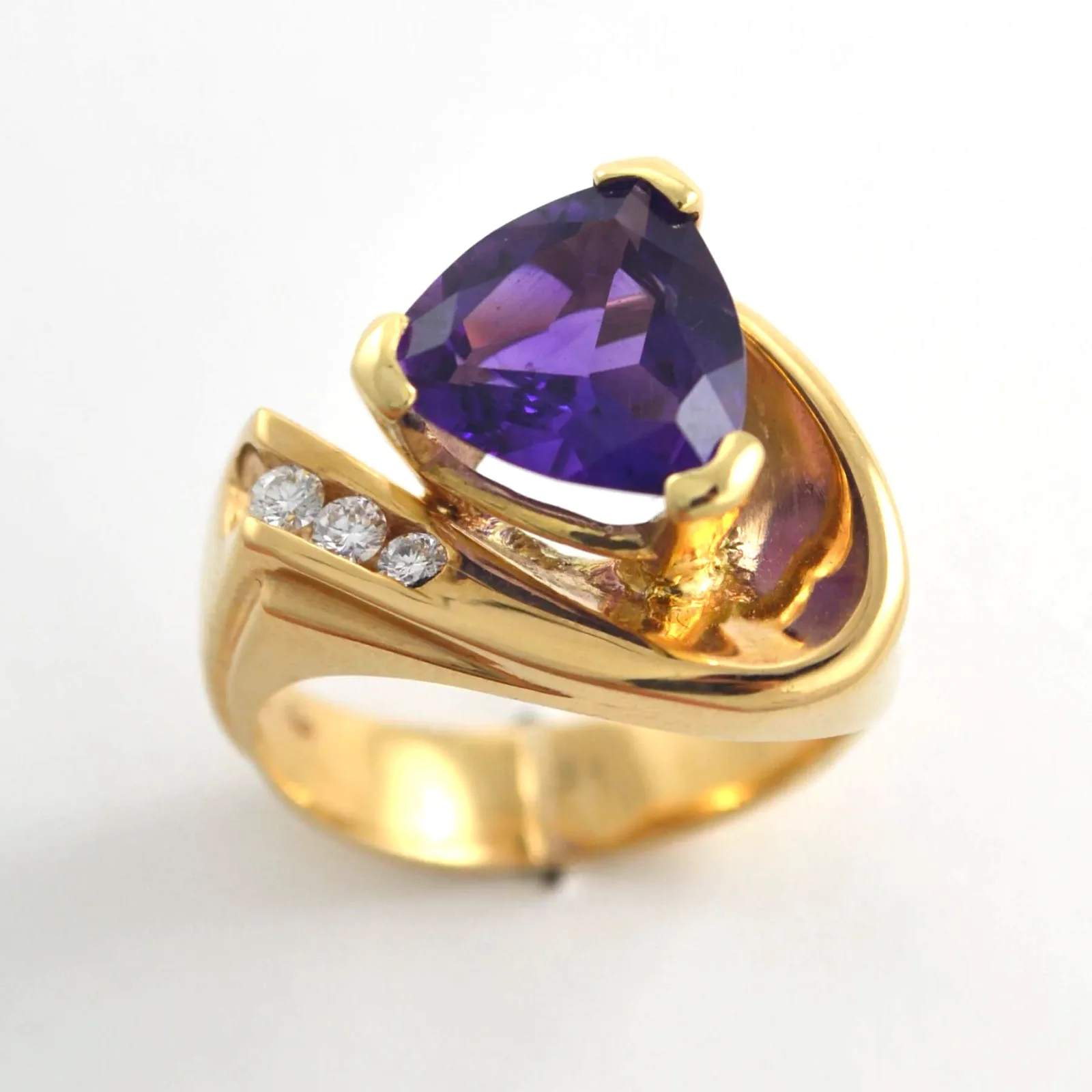 Ally Trillion Amethyst Ring by Sharon Teaman — view 2