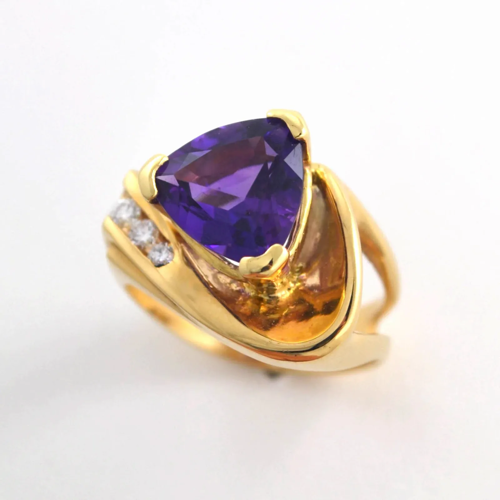 Ally Trillion Amethyst Ring by Sharon Teaman — view 4
