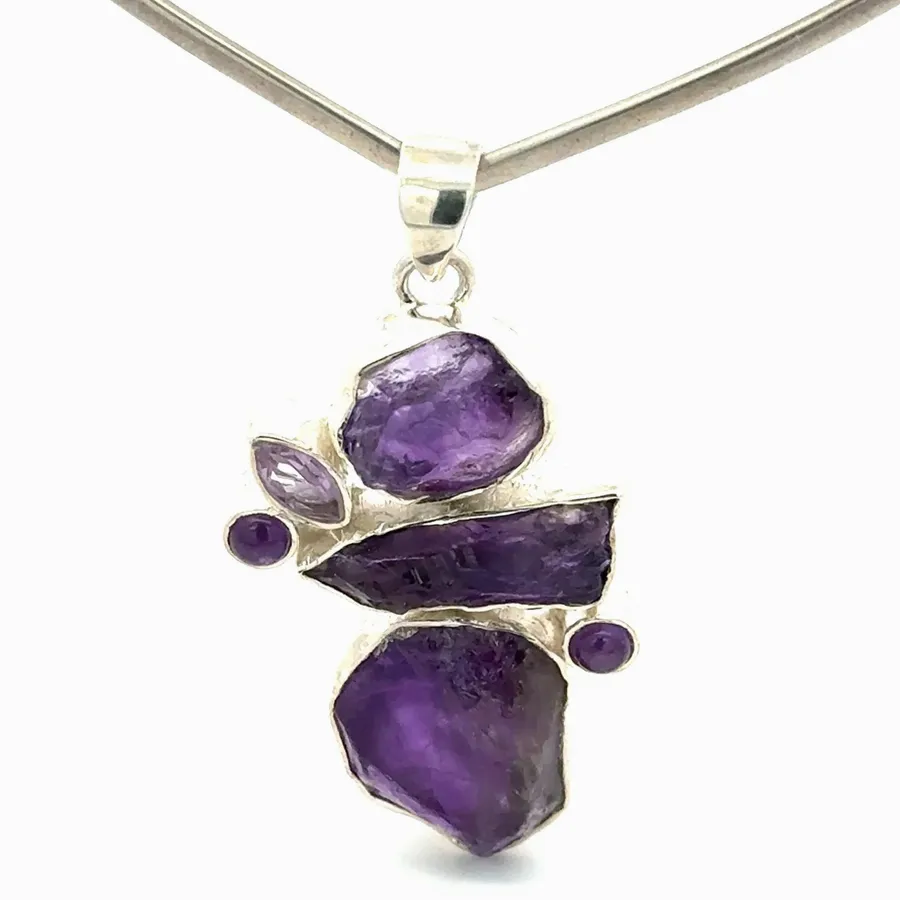Amethyst Crystals in Sterling Silver by Sharon Teaman
