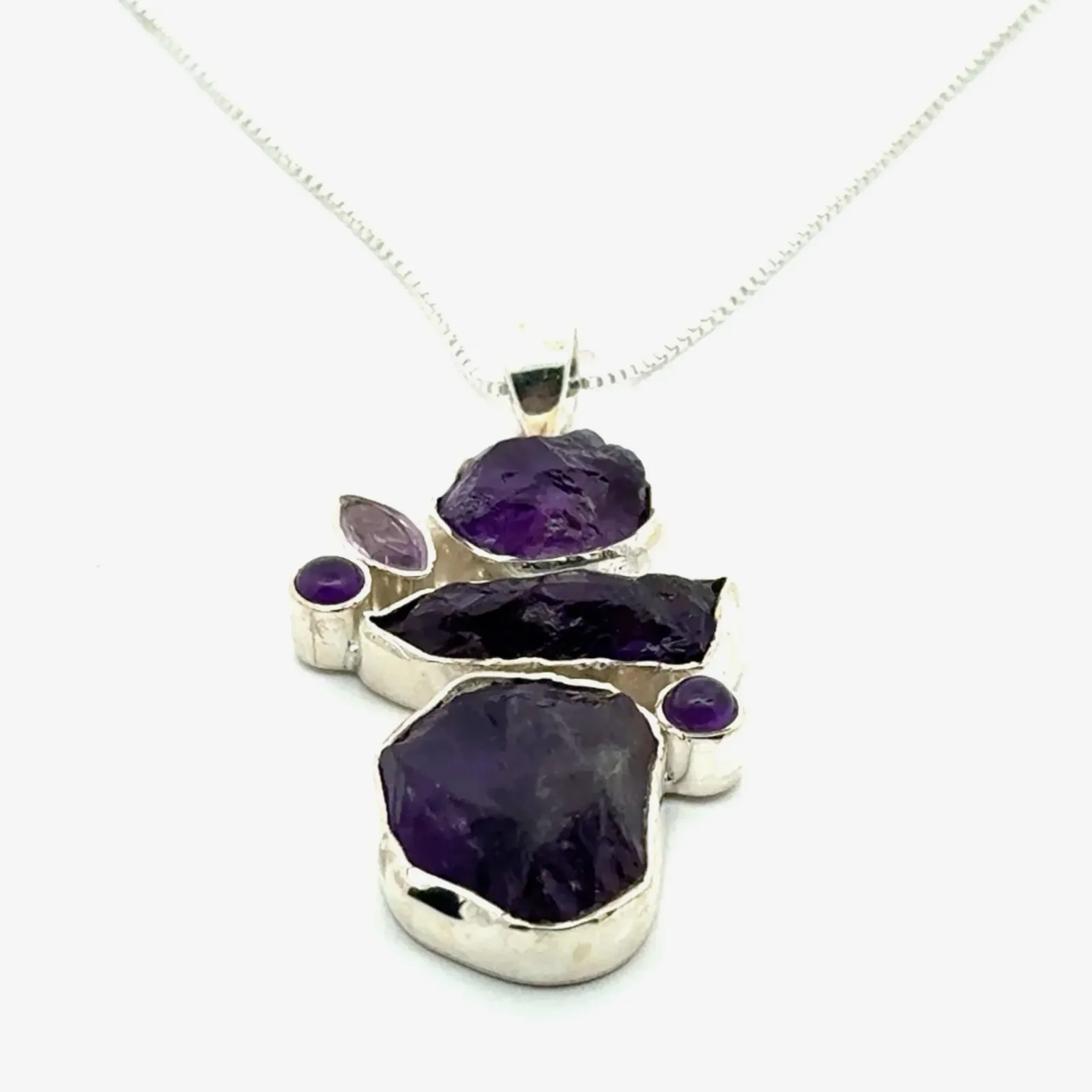 Amethyst Crystals in Sterling Silver by Sharon Teaman — view 2