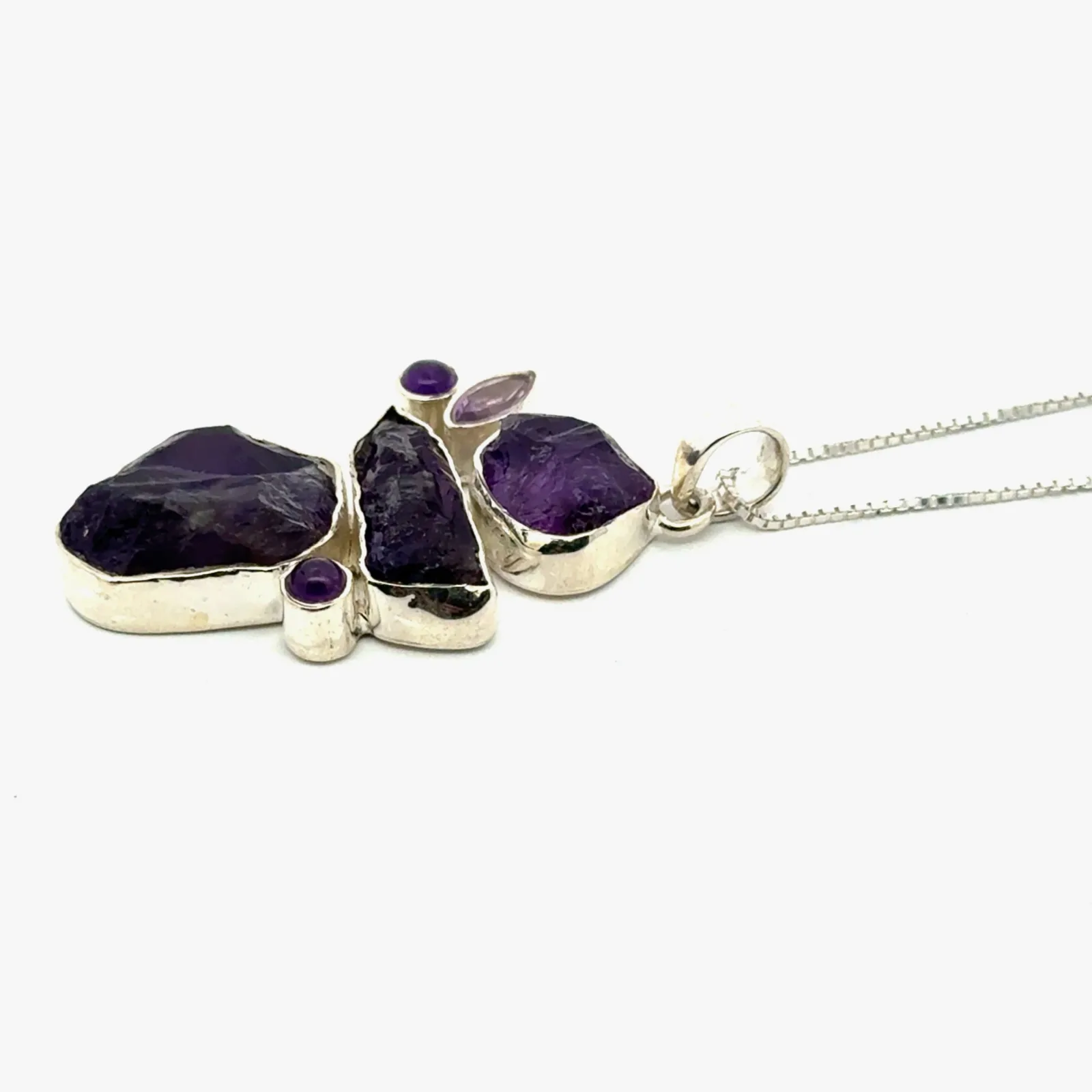 Amethyst Crystals in Sterling Silver by Sharon Teaman — view 3