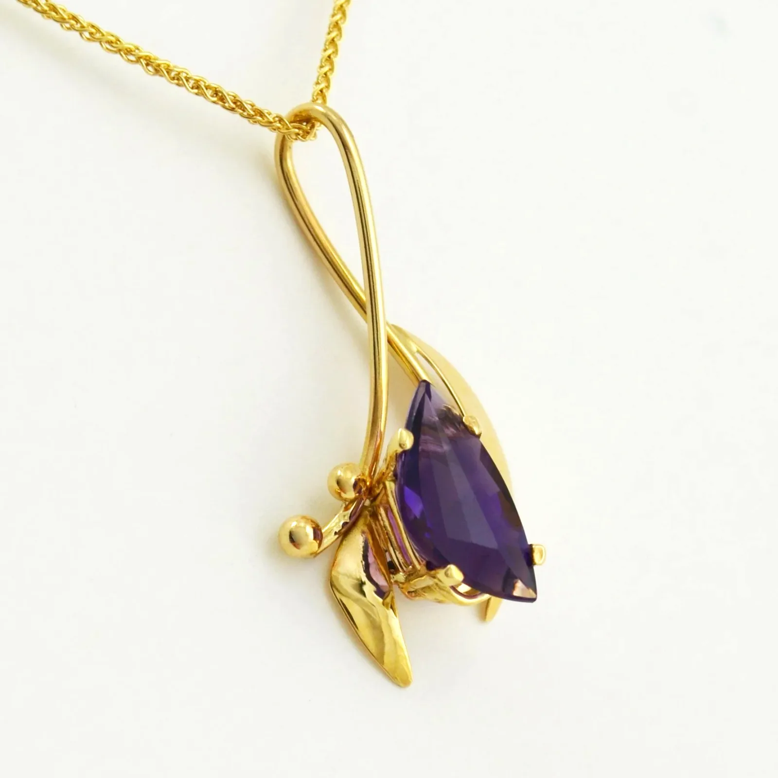Amethyst Custom Cut Pendant by Sharon Teaman — view 2