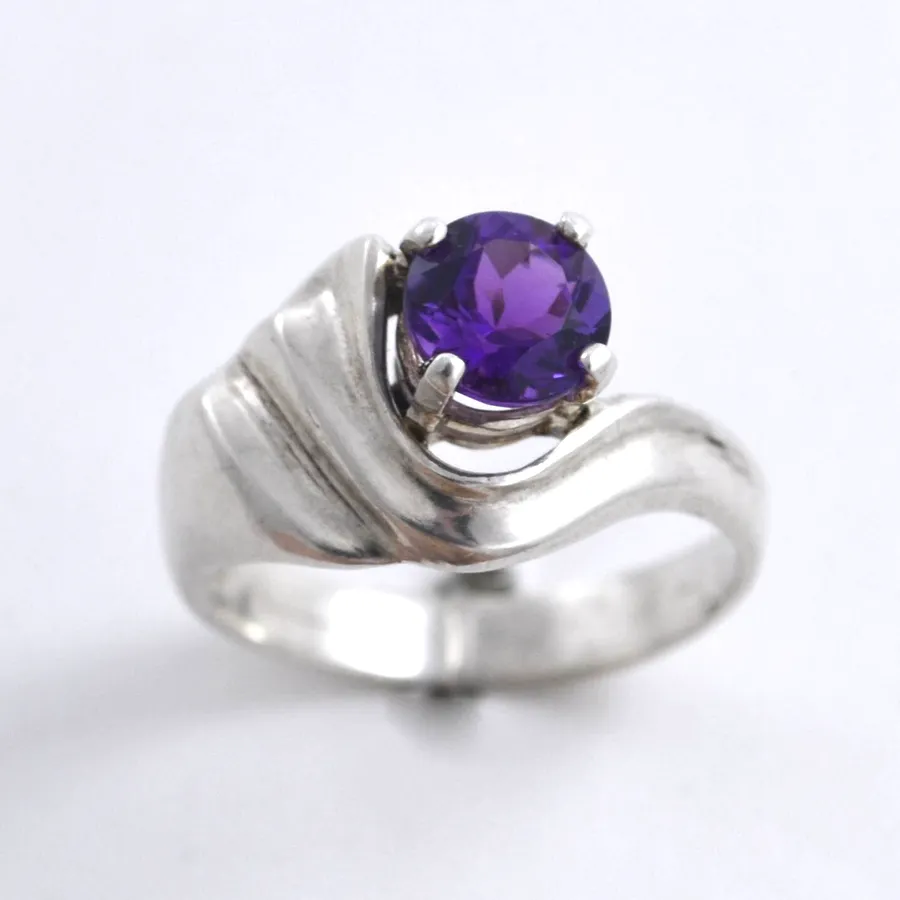 Amethyst Wave Sterling Silver Ring by Sharon Teaman