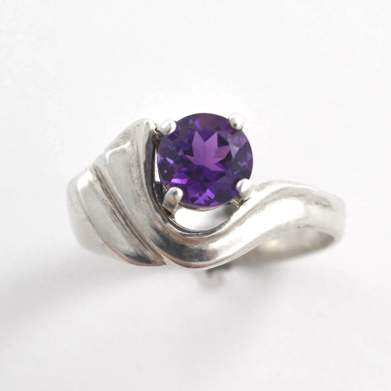 Amethyst Wave Sterling Silver Ring by Sharon Teaman — view 2