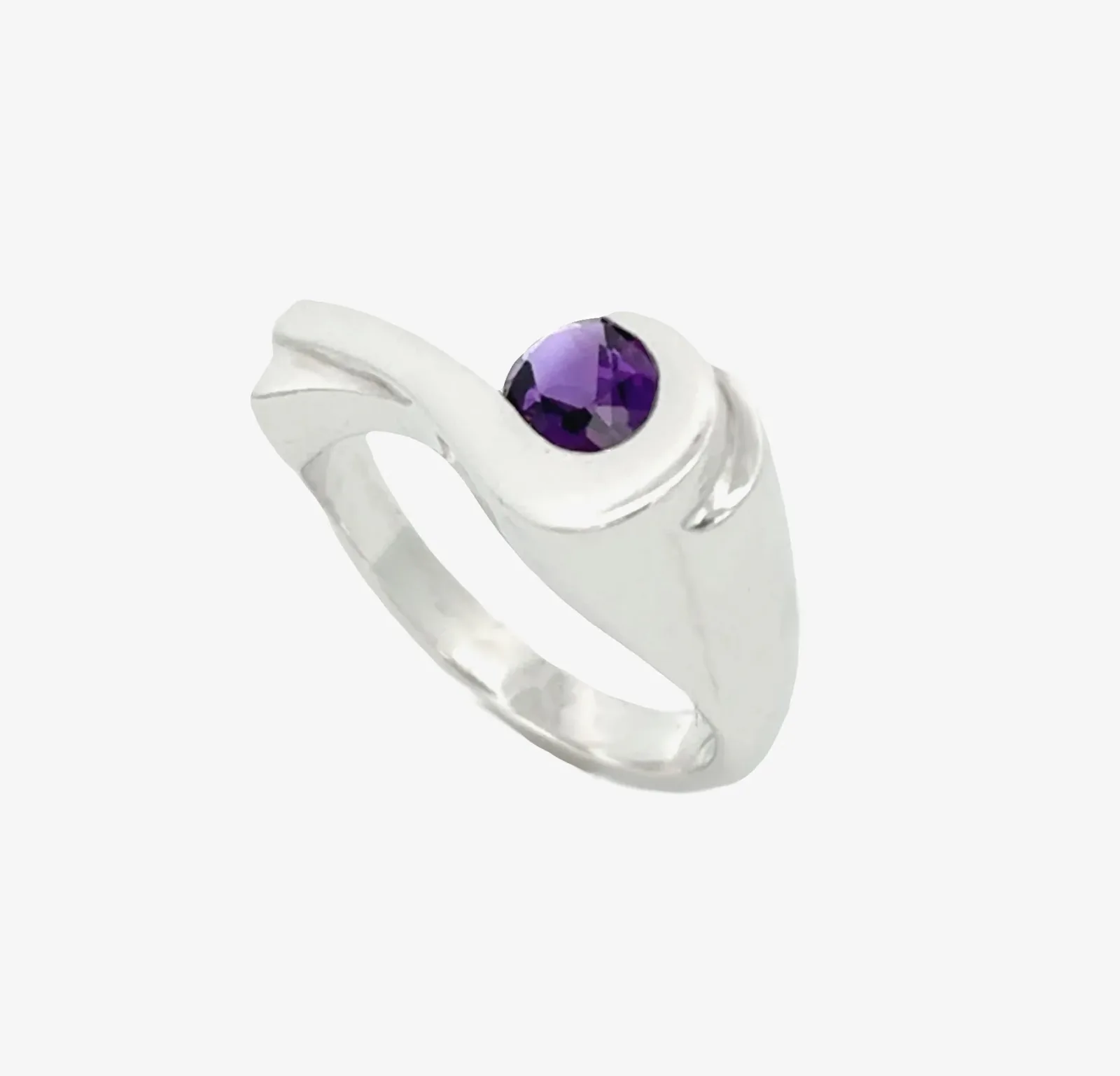 Amethyst Wrap Sterling Silver Ring Oval Cut .75 carat by Sharon Teaman — view 3
