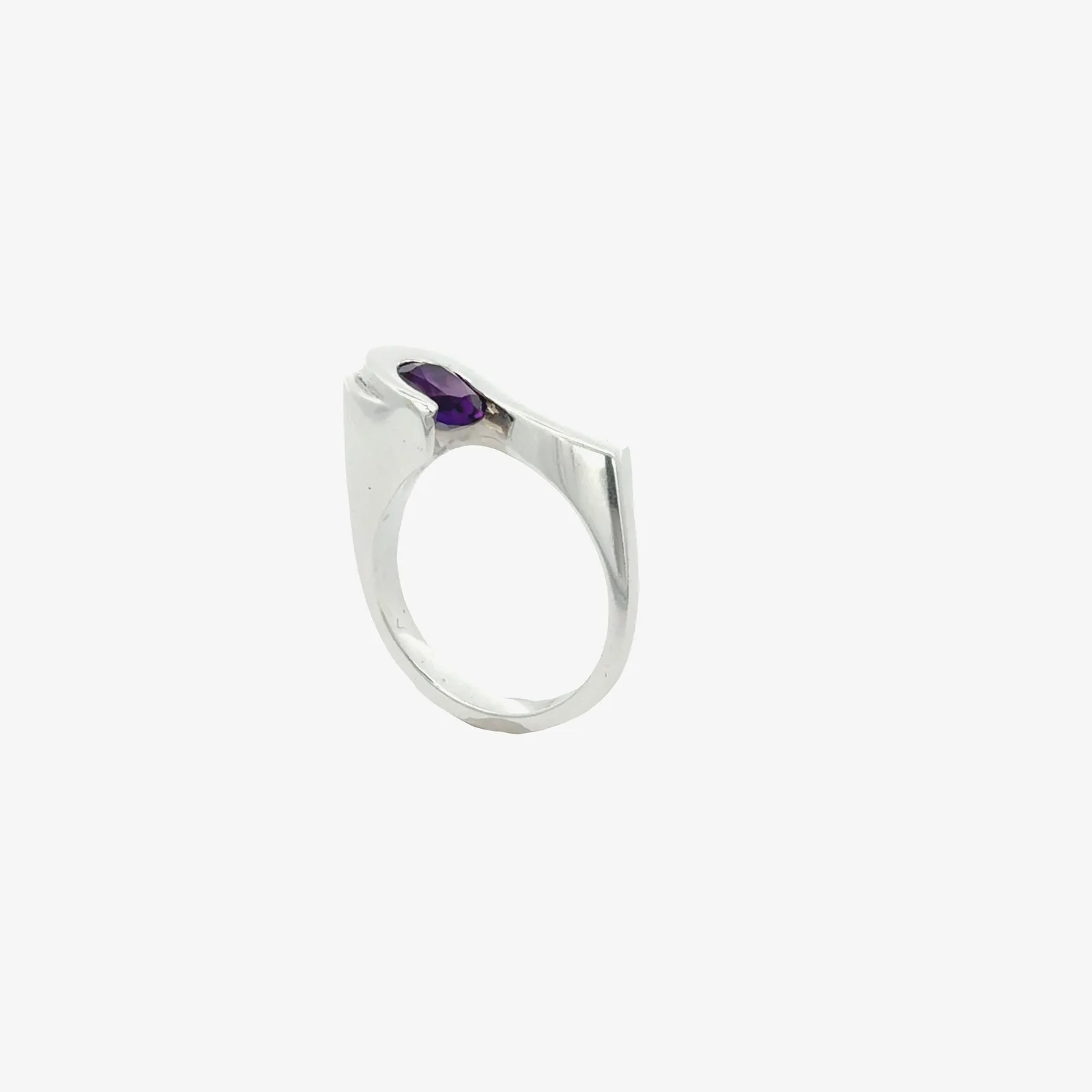 Amethyst Wrap Sterling Silver Ring Oval Cut .75 carat by Sharon Teaman — view 4