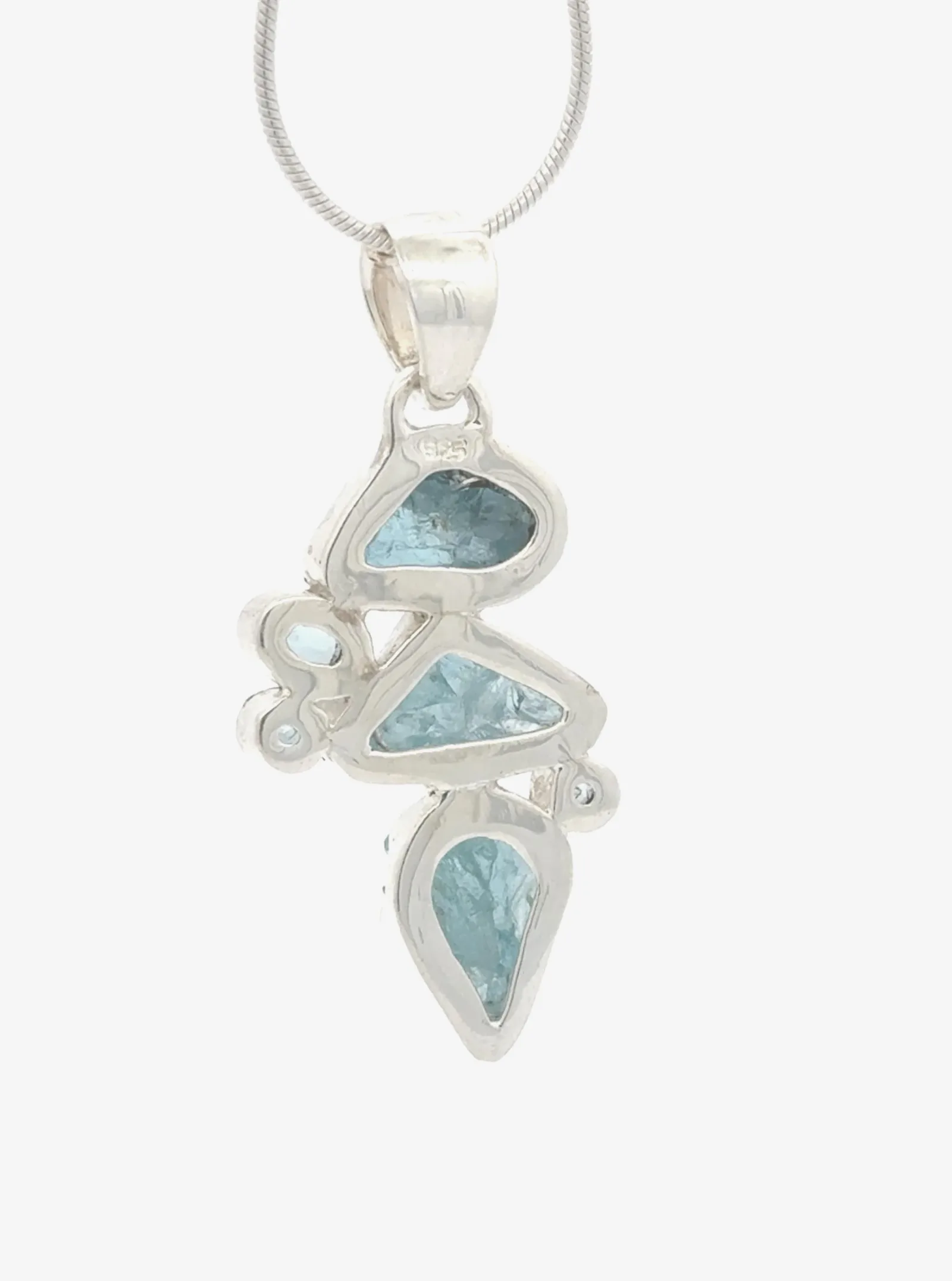 AP SS 3 Apatite Crystals accented with 3 Blue Topaz in Sterling Silver by Sharon Teaman — view 2