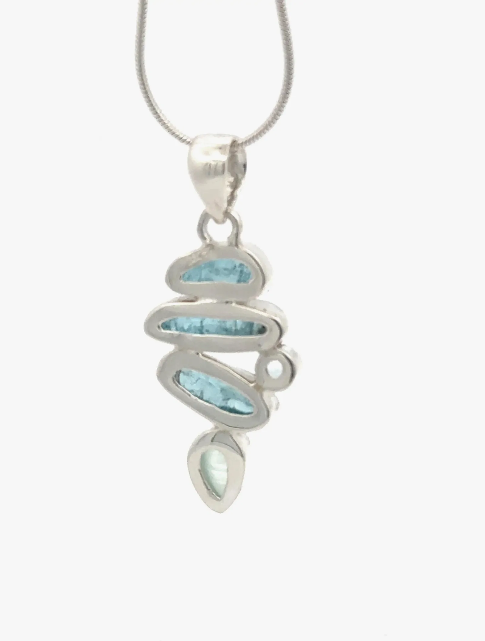 AP SS Apatite Crystals accented with Blue Topaz and Moonstone in Sterling Silver by Sharon Teaman — view 2