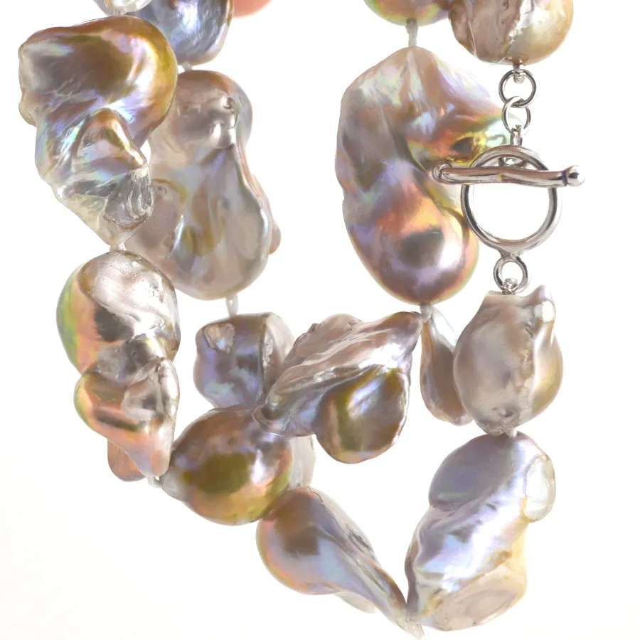 Baroque Natural Color Pearls: Lavnder, Silver, Pink, Peach, Gold by Sharon Teaman