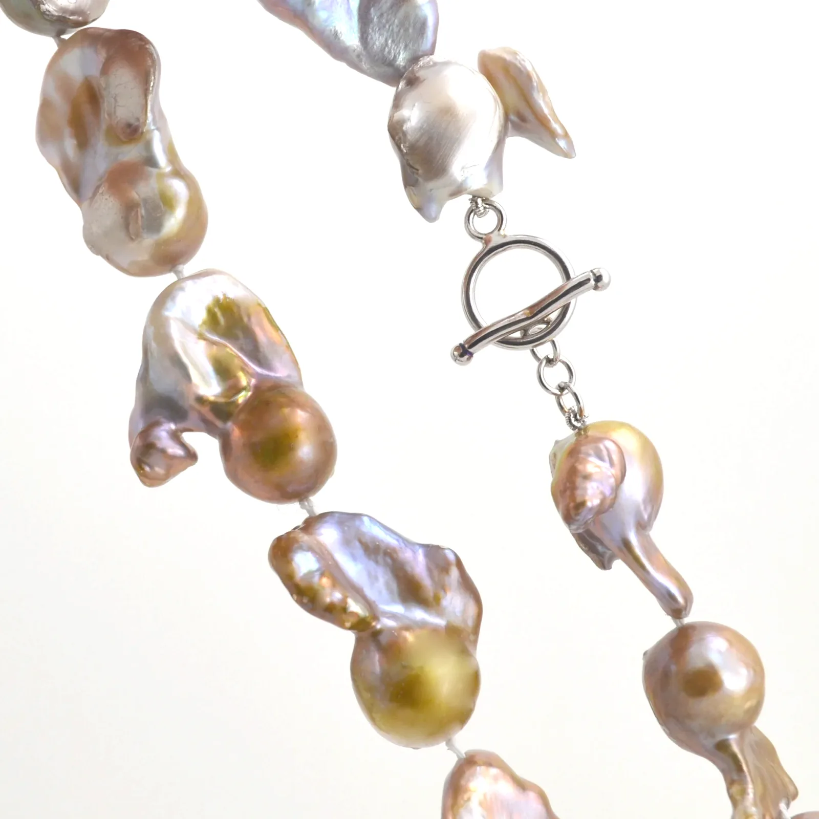Baroque Natural Color Pearls: Lavnder, Silver, Pink, Peach, Gold by Sharon Teaman — view 2