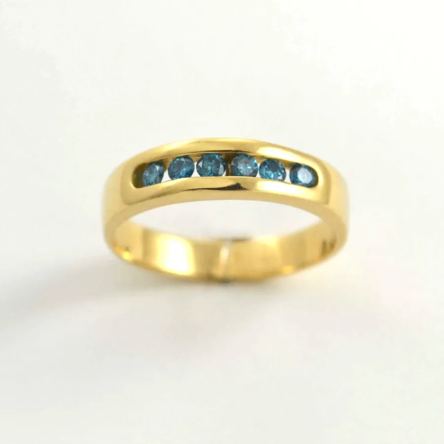 Blue Diamond wedding band by Sharon Teaman