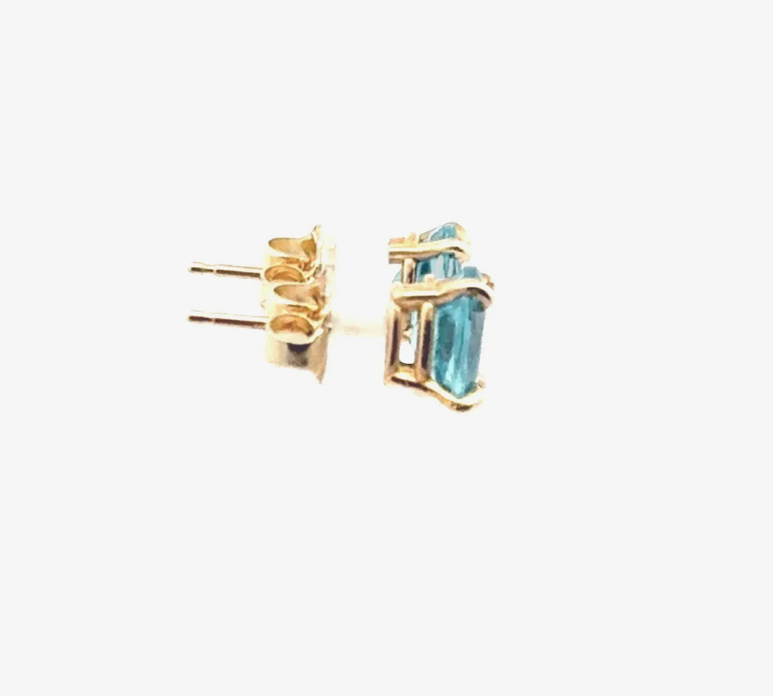 Blue Zircon Oval Cut Studs by Sharon Teaman — view 3