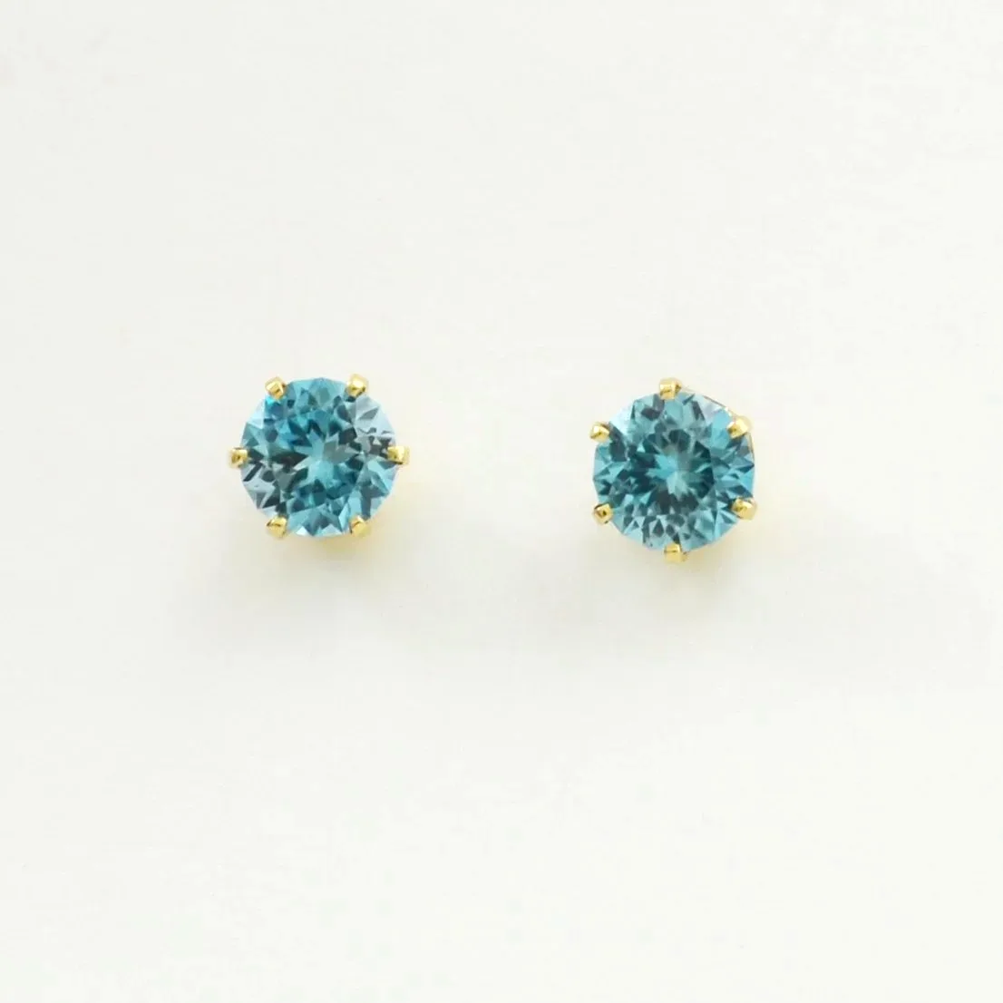 Blue Zircon Studs - 7.29mm by Sharon Teaman — view 1