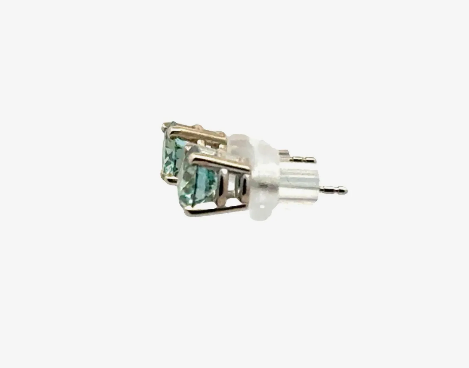 Bright Teal Tourmaline Studs - 5.8mm by Sharon Teaman — view 2