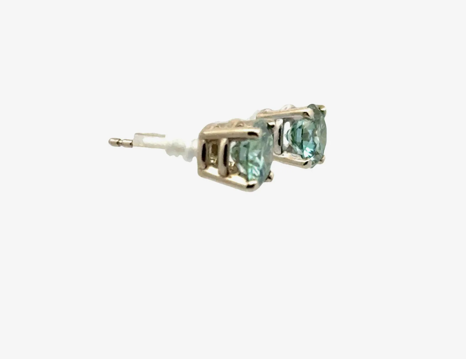 Bright Teal Tourmaline Studs - 5.8mm by Sharon Teaman — view 3