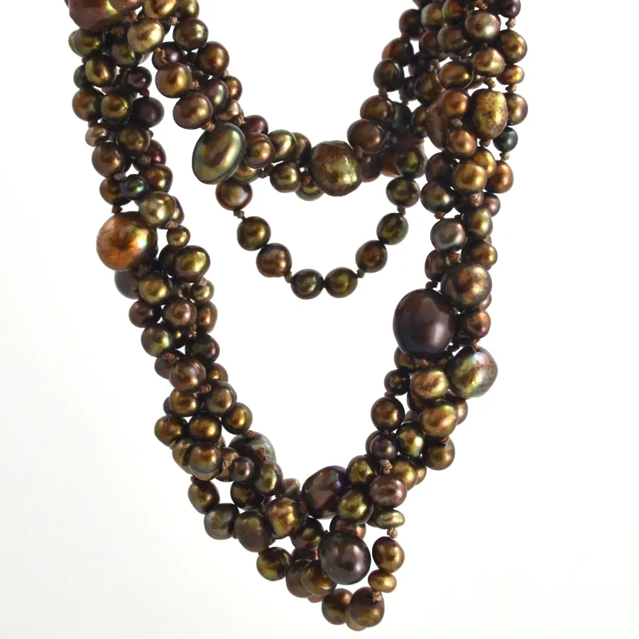 Bronze Fresh Water Pearl Mixture Multi strand by Sharon Teaman