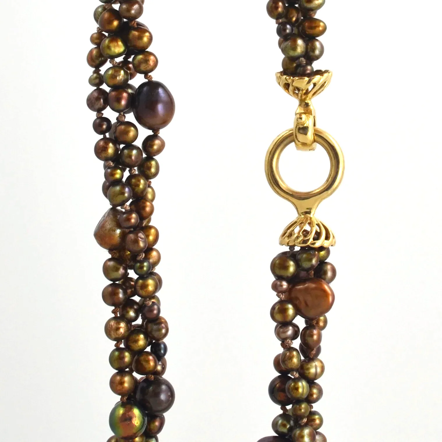 Bronze Fresh Water Pearl Mixture Multi strand by Sharon Teaman — view 2