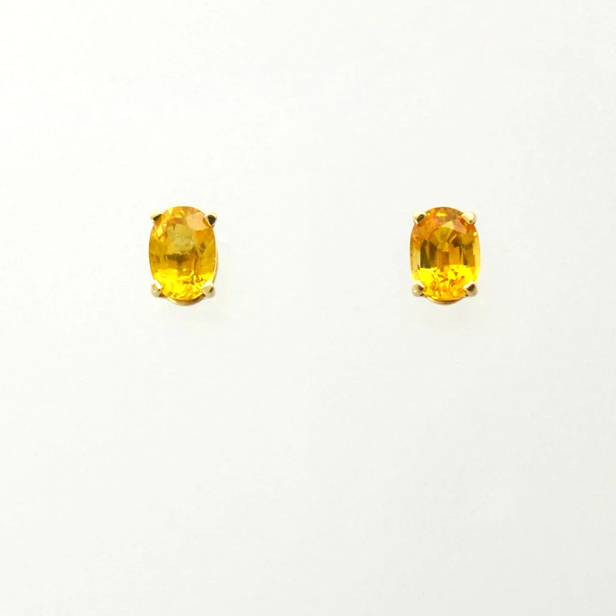 Canary Yellow Sapphire Stud Earrings - Earth Mined - UNHEATED - Perfectly Matched! by Sharon Teaman — view 1