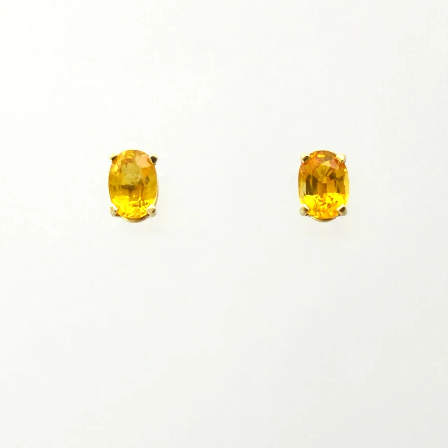 Canary Yellow Sapphire Stud Earrings - Earth Mined - UNHEATED - Perfectly Matched! by Sharon Teaman
