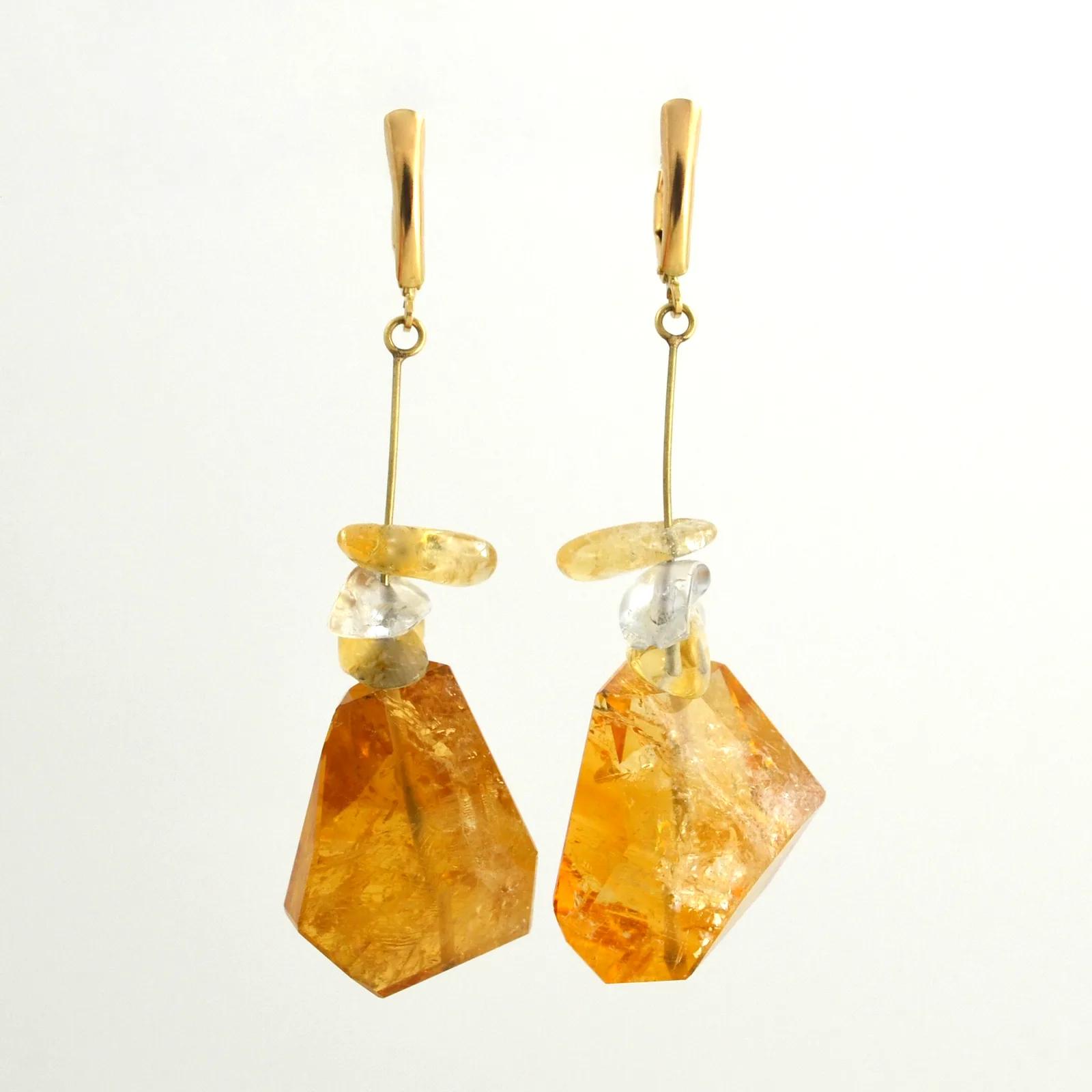 Citrine Crystal dangle Earrings by Sharon Teaman — view 2