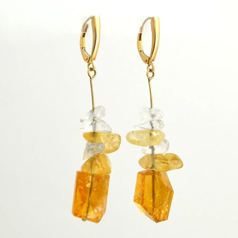 Citrine Crystal Earrings by Sharon Teaman
