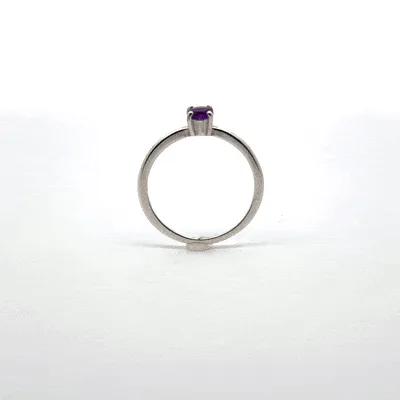 Dainty Amethyst 4-Prong Ring by Sharon Teaman — view 1