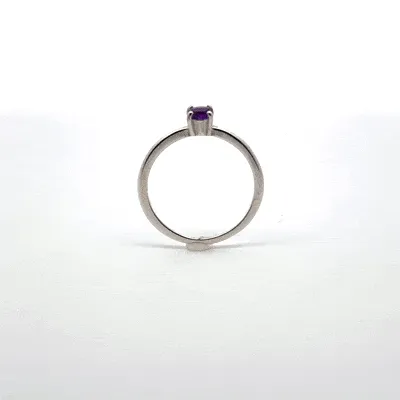 Dainty Amethyst 4-Prong Ring by Sharon Teaman