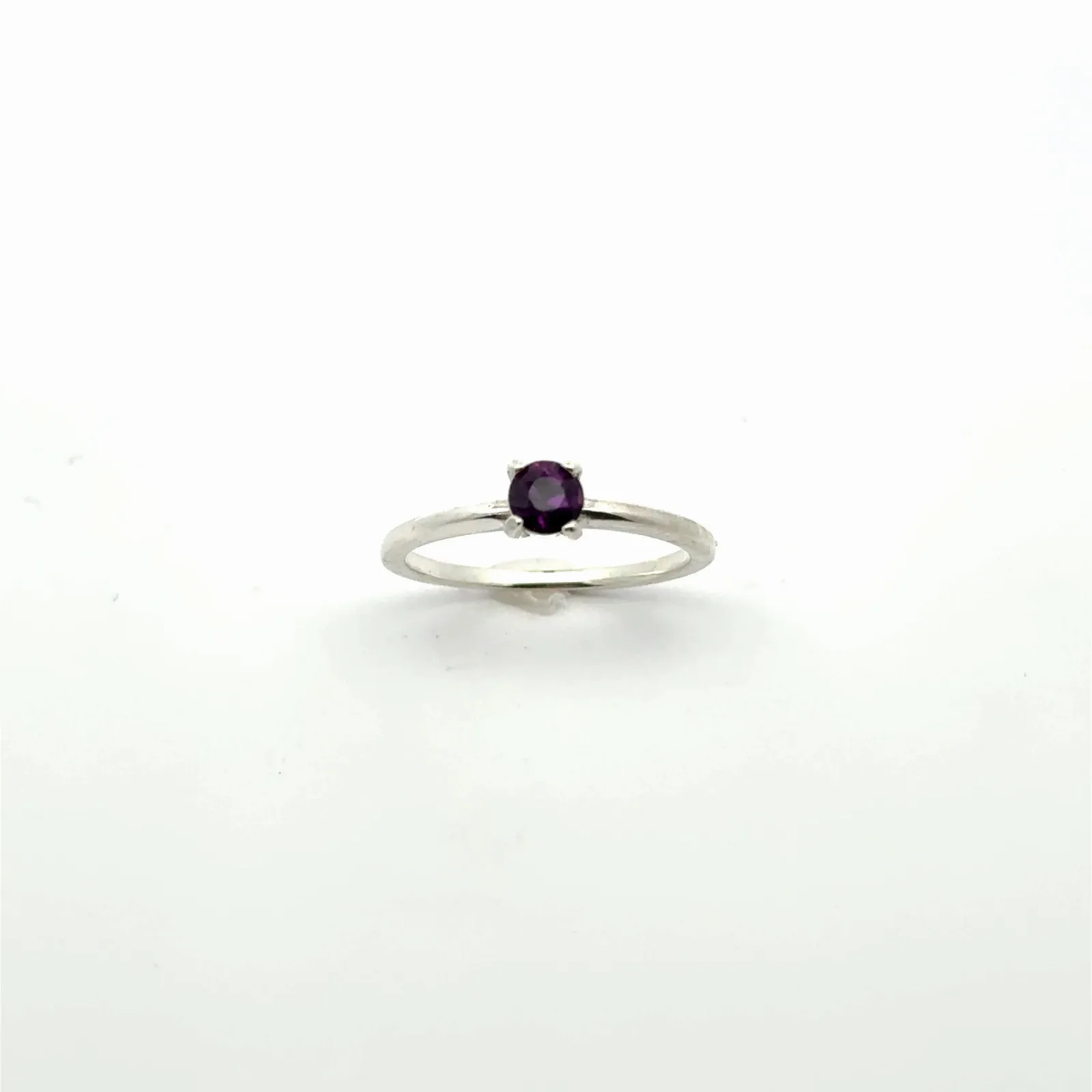 Dainty Amethyst 4-Prong Ring by Sharon Teaman — view 3