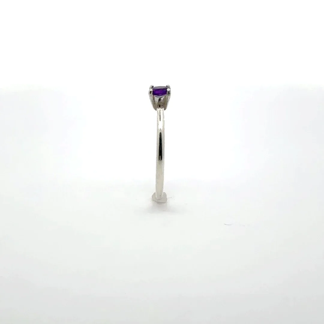 Dainty Amethyst 4-Prong Ring by Sharon Teaman — view 4